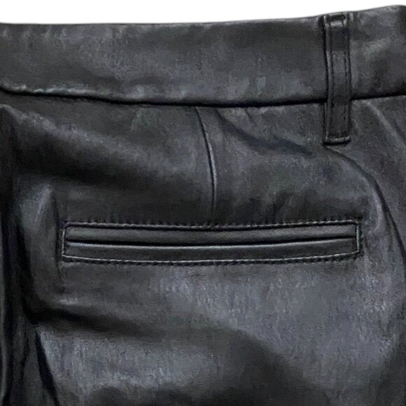 Vince 100% Lamb Leather Boot-Cut Pant Black Designer Mobwife Quiet Luxury-10 - Picture 7 of 12